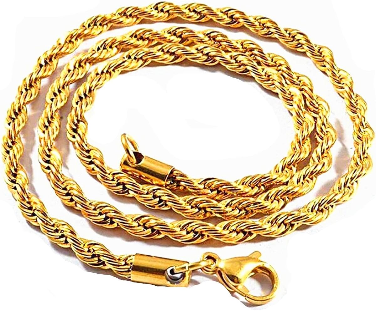 Gold Rope Chain Necklace